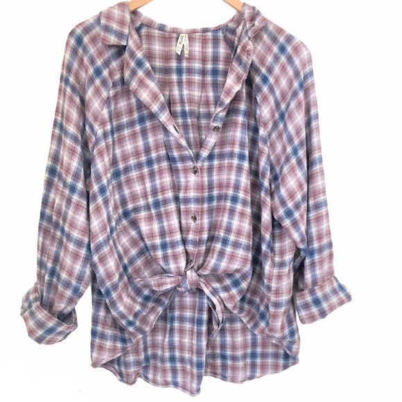 Mudd Tops - MUDD | Front Tie Flannel
